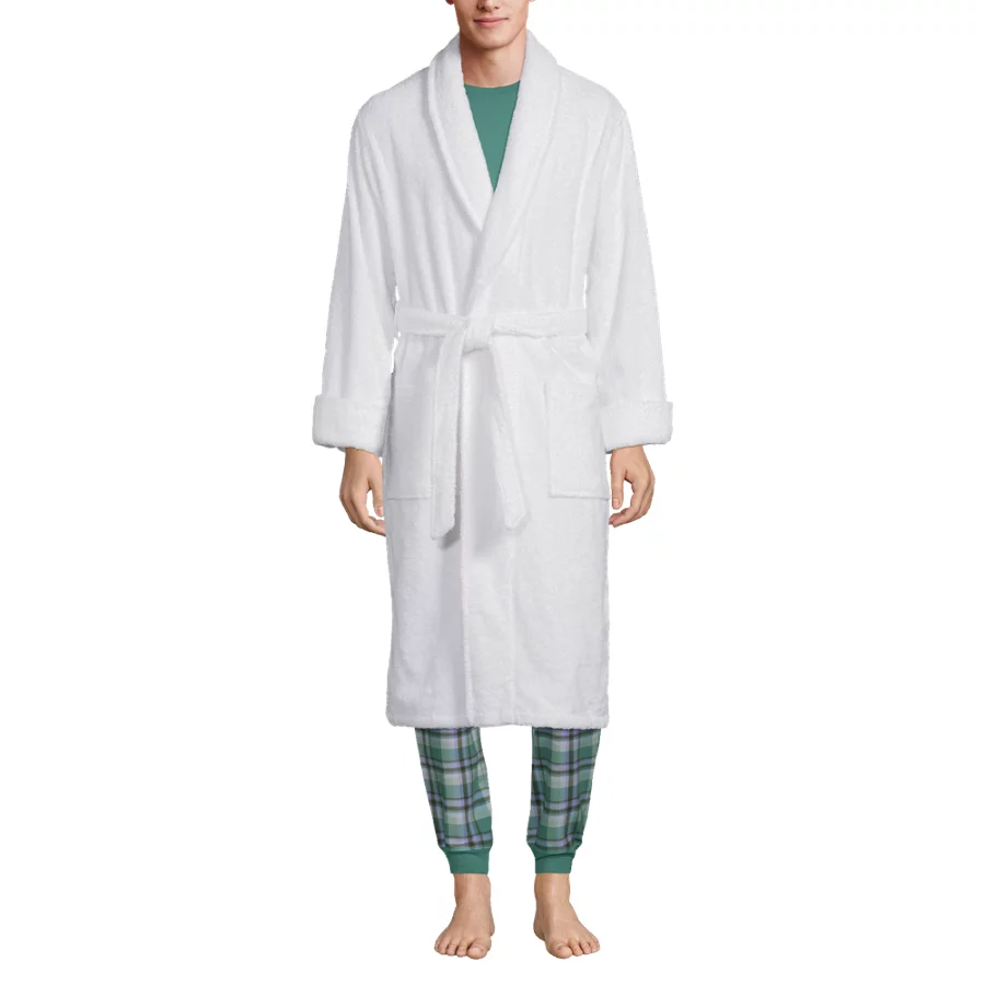 Men's Calf Length Turkish Terry Robe view 2
