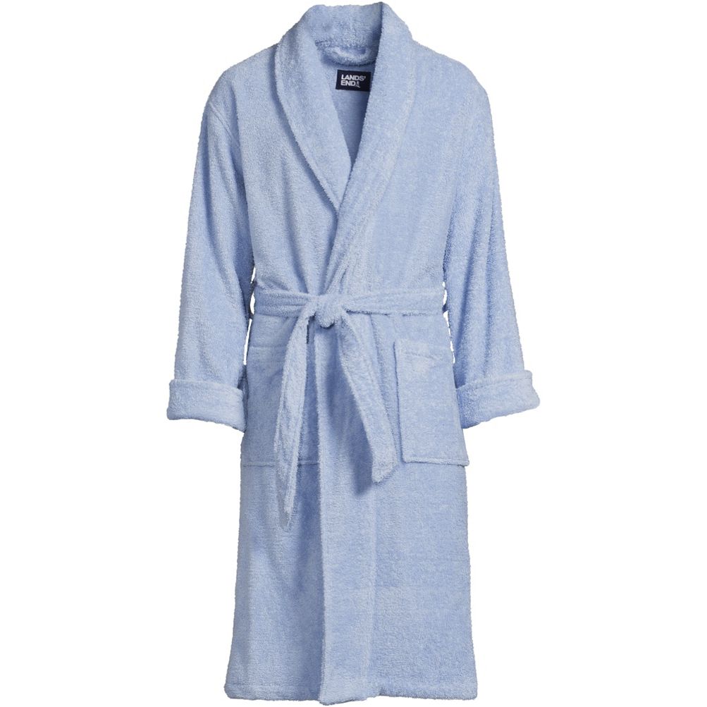 Men s Calf Length Turkish Terry Robe Lands End