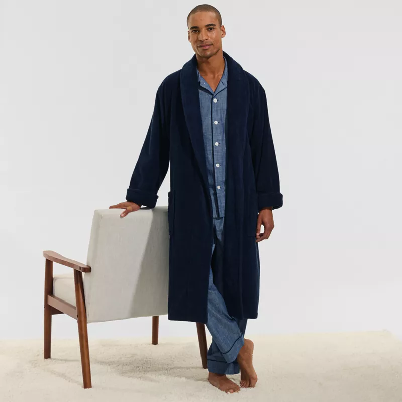 Men's Calf Length Turkish Terry Robe, alternative image