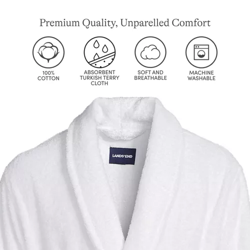 Men's Calf Length Turkish Terry Robe, alternative image