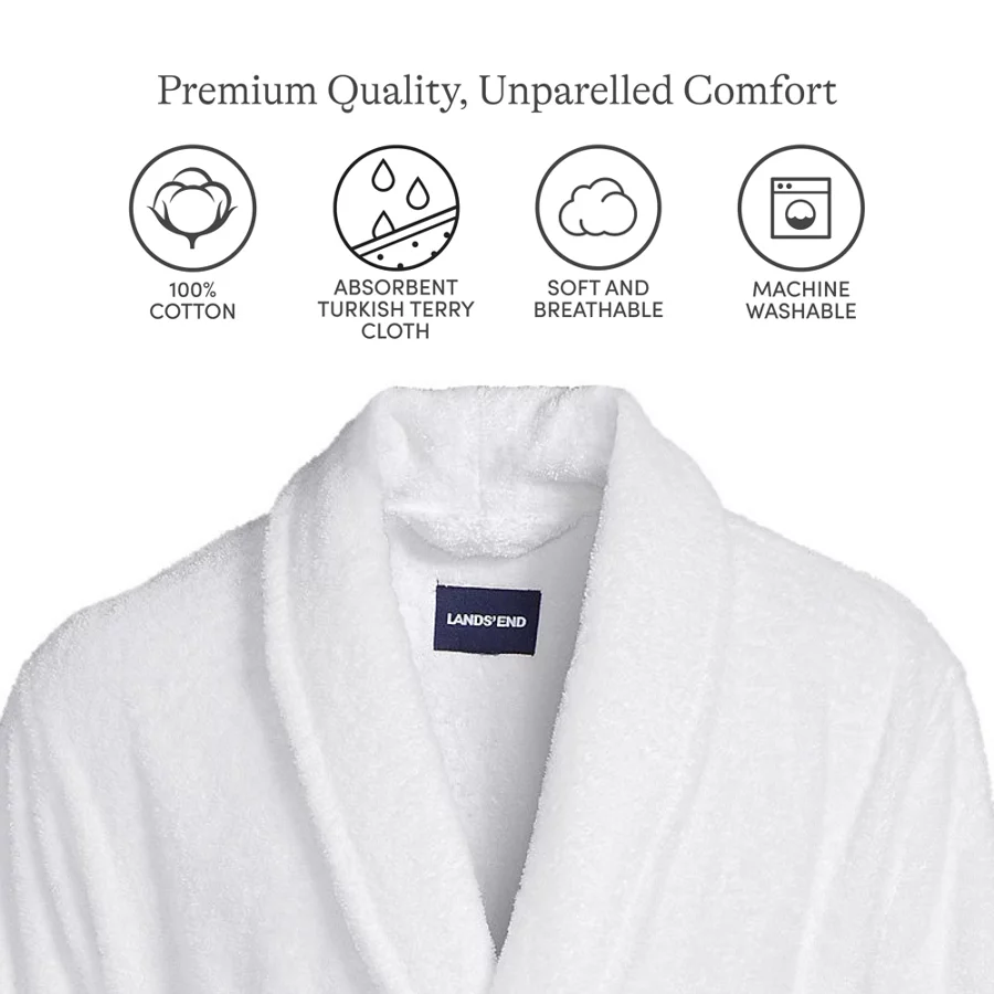 Men's Calf Length Turkish Terry Robe view 7