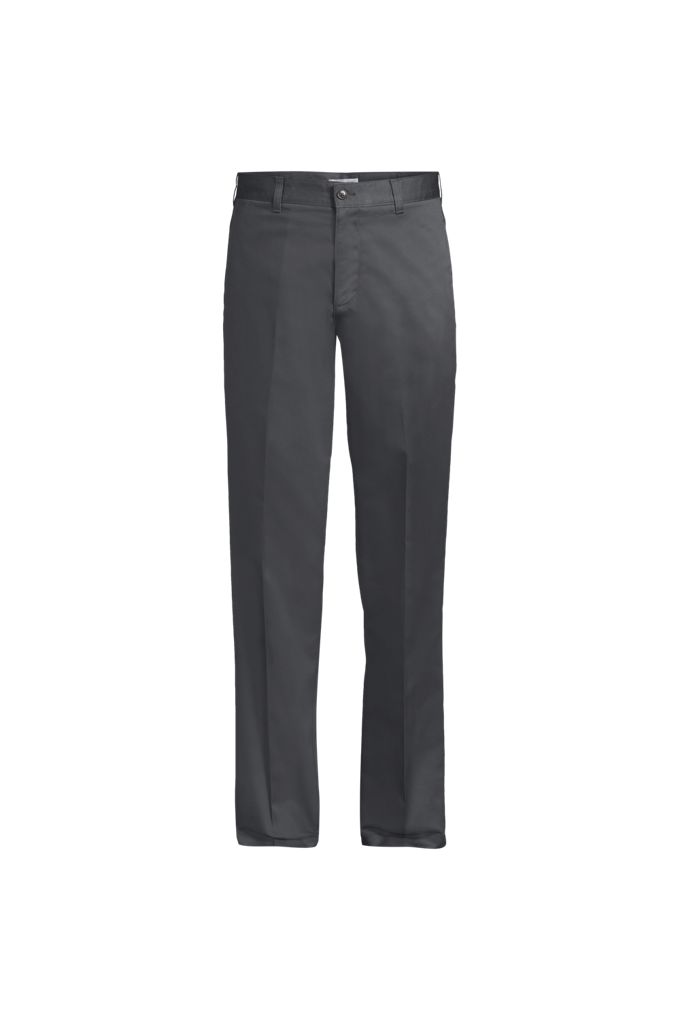 School Uniform Men's Blend Plain Front Chino Pants - Lands' End - Gray - 28