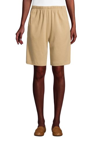 women's elastic waist khaki shorts