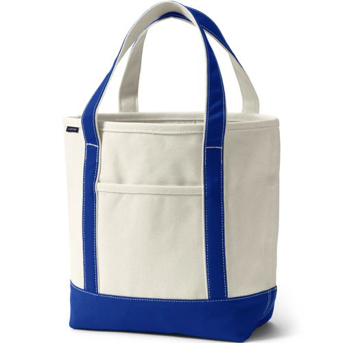 Lands' End Medium Print Canvas Tote Bag