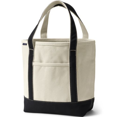 Land's End extra large canvas tote purple with monogram 26