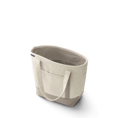 Natural Zip Top Canvas Tote Bag | Lands' End Business Uniforms