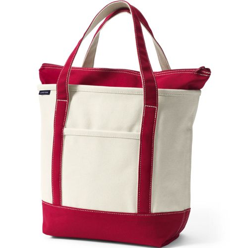Lands End Canvas Tote Bag Medium Red Personalize Helene
