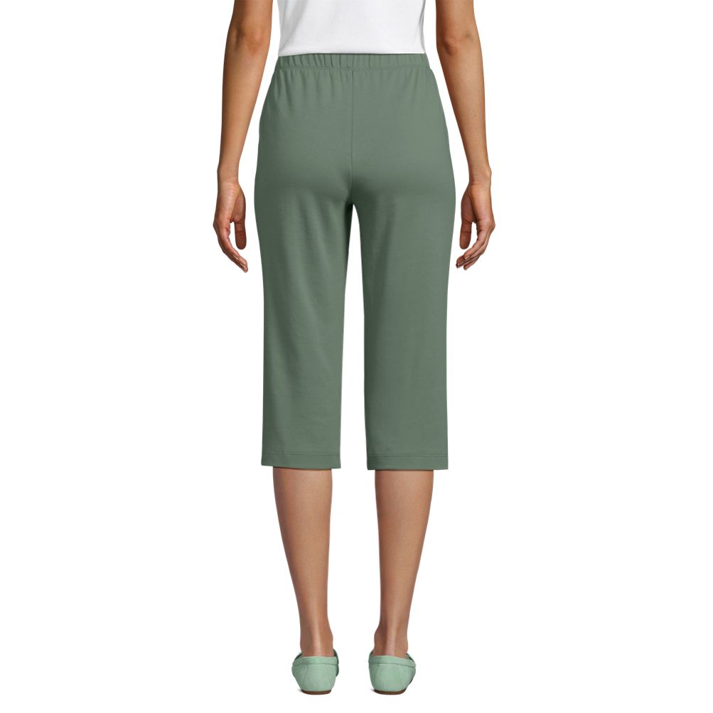 Women s Sport Knit High Rise Elastic Waist Capri Pants Lands End