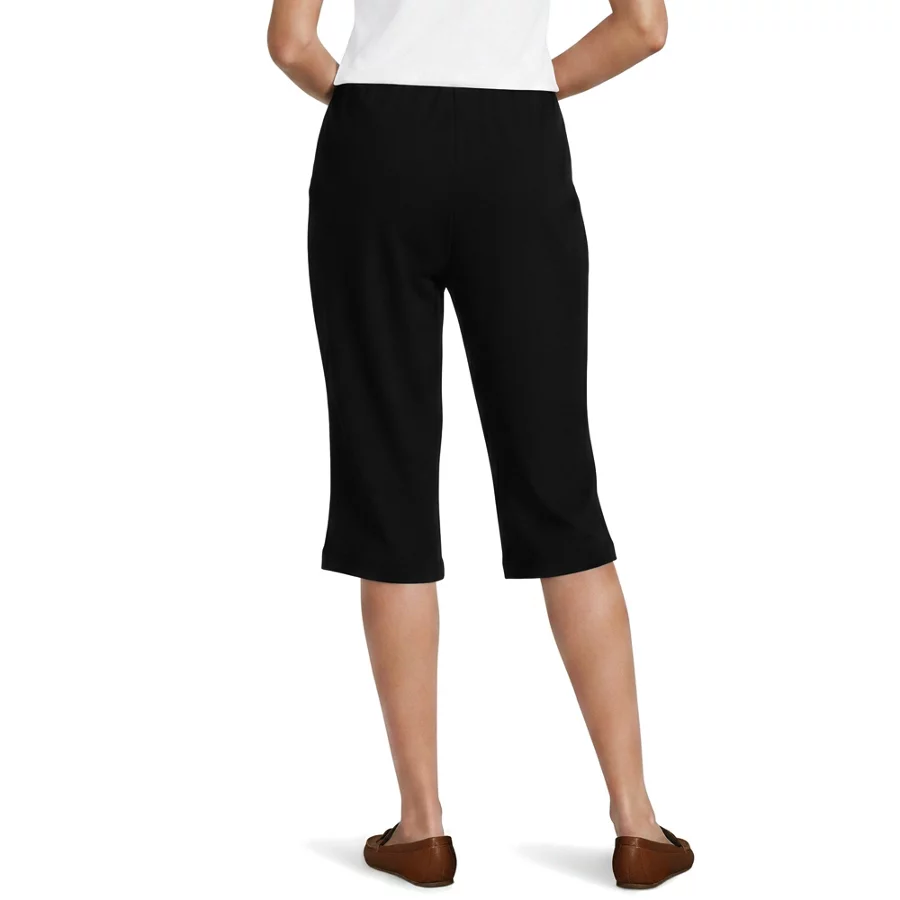 Women's Sport Knit High Rise Elastic Waist Capri Pants view 3