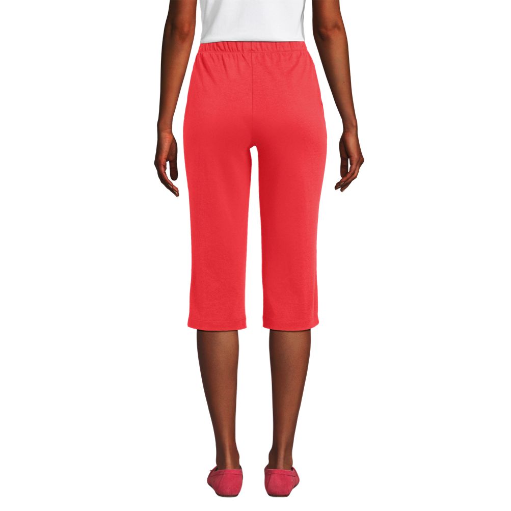 Women's Petite Sport Knit High Rise Elastic Waist Capri