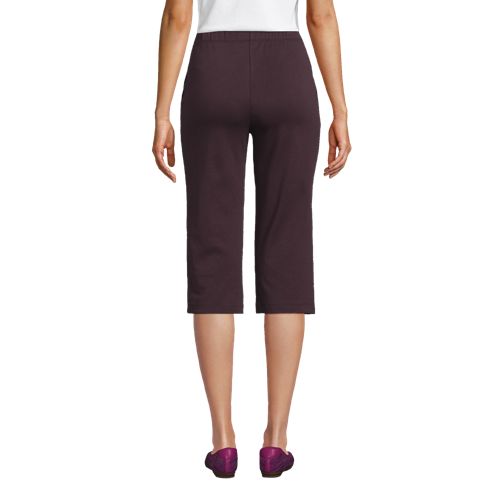 Women's Sport Knit High Rise Elastic Waist Capri Pants