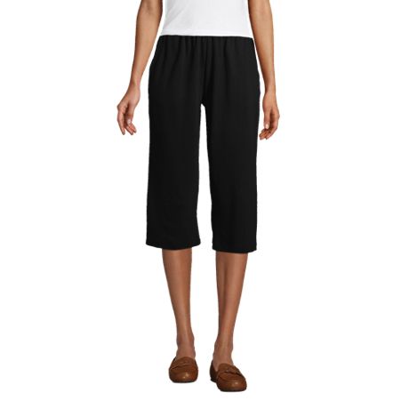 MINGE Women Plus Size Capri with Pockets Summer Casual Pants Beach Comfy Crop Pants Cotton Loose Trousers 
