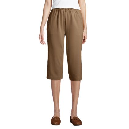 Women's Sport Knit High Rise Elastic Waist Capri Pants - image 4
