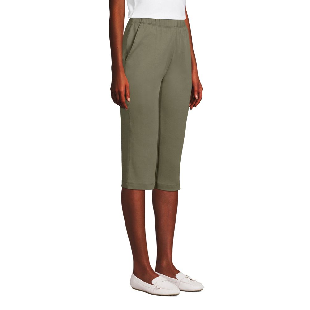 Plus Size Khaki Cotton Cinch Capri