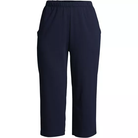 Women's Plus Size Sport Knit High Rise Elastic Waist Capri Pants - primary