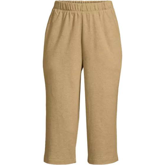 Women's Sport Knit High Rise Elastic Waist Capri Pants - primary