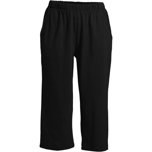 Black Soot Plus Size Pull On Knit Capri Pants - 5X