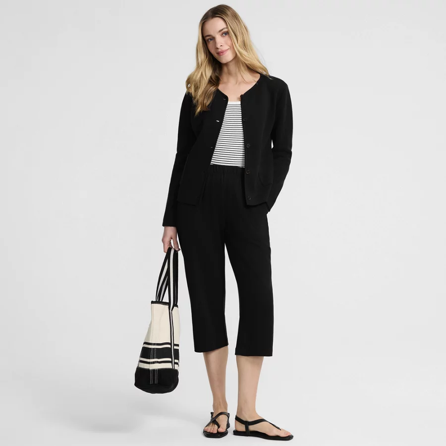 Women's Sport Knit High Rise Elastic Waist Capri Pants view 5