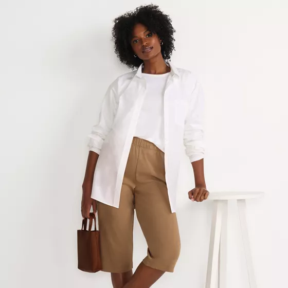 Women's Sport Knit High Rise Elastic Waist Capri Pants - primary
