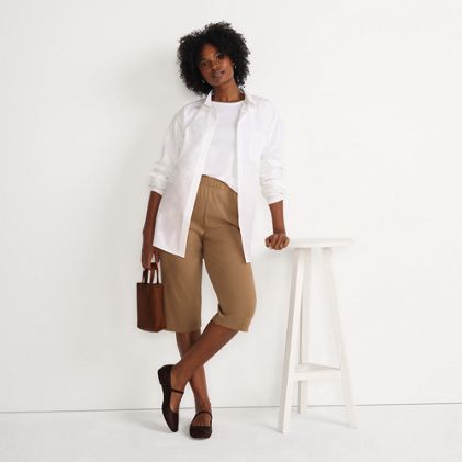 Women's Sport Knit High Rise Elastic Waist Capri Pants - primary