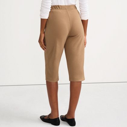Women's Sport Knit High Rise Elastic Waist Capri Pants - image 1