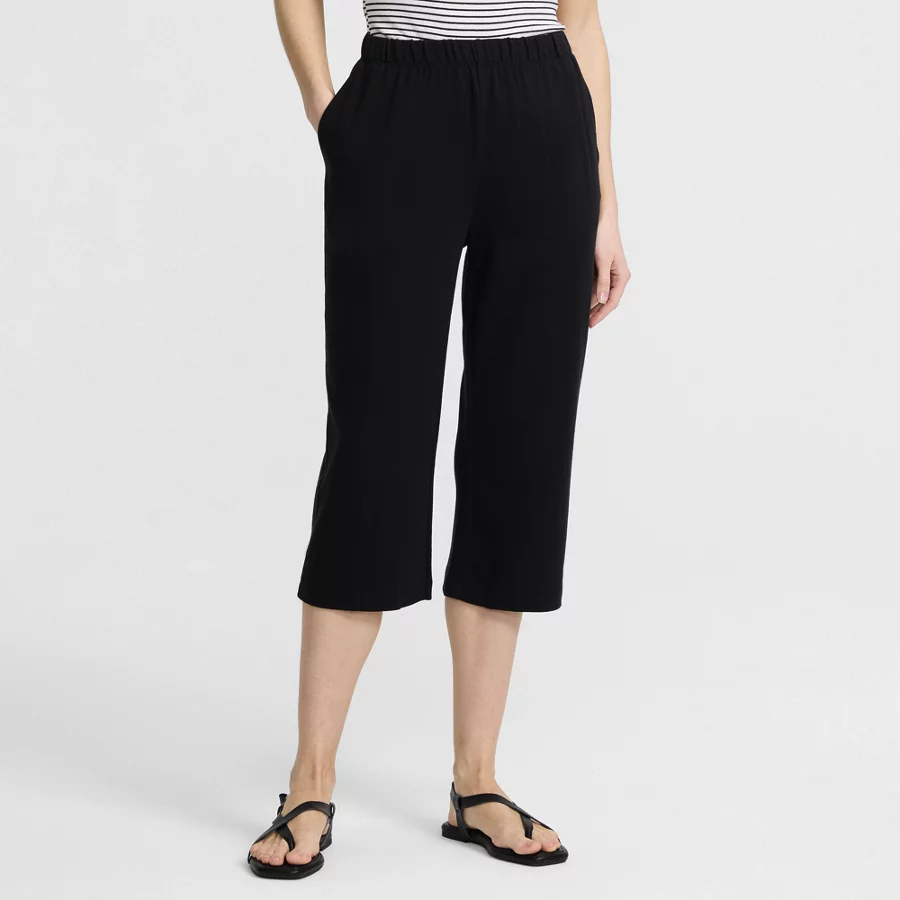 Women's Sport Knit High Rise Elastic Waist Capri Pants view 7