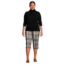 Women's Plus Size Sport Knit High Rise Elastic Waist Pull On Capri Pants, alternative image