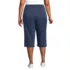 Women's Plus Size Sport Knit High Rise Elastic Waist Capri Pants, Back