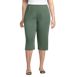 Women's Plus Size Sport Knit High Rise Elastic Waist Capri Pants, Front