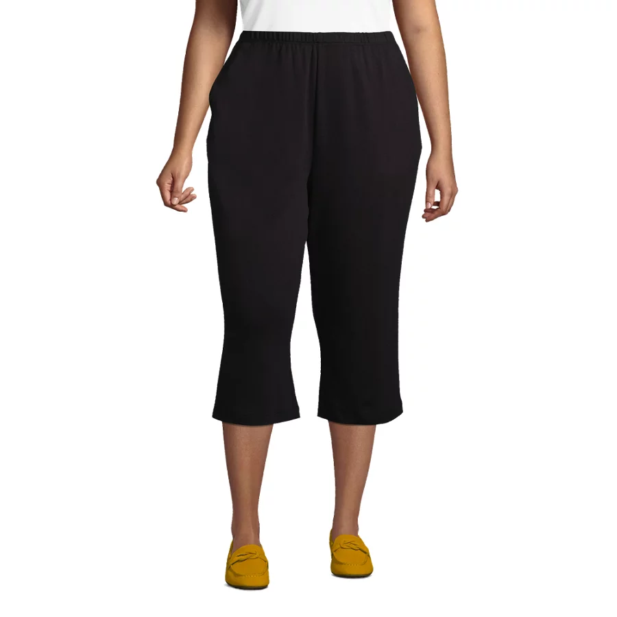 Women's Sport Knit High Rise Elastic Waist Capri Pants view 4