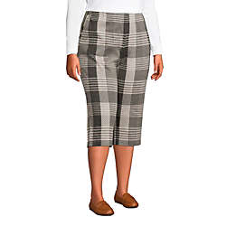 Women's Plus Size Sport Knit High Rise Elastic Waist Pull On Capri Pants, alternative image