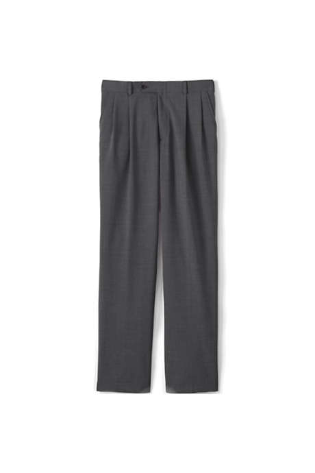 Men's Pleated Front Washable Wool Suit Trousers