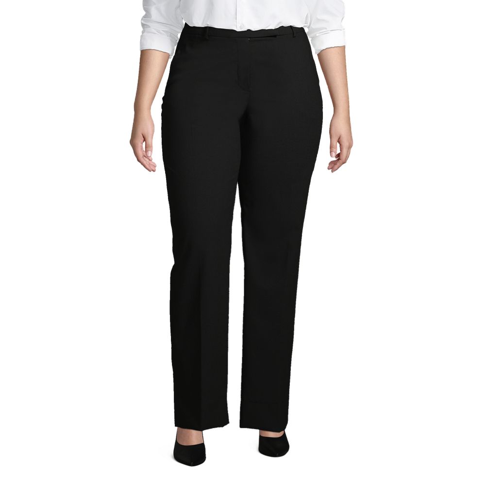 Women's Plus Size Washable Wool Straight Modern Pants | Lands' End