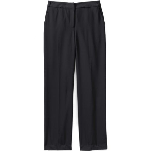 Women's Plain Front Washable Wool Comfort Waist Trousers