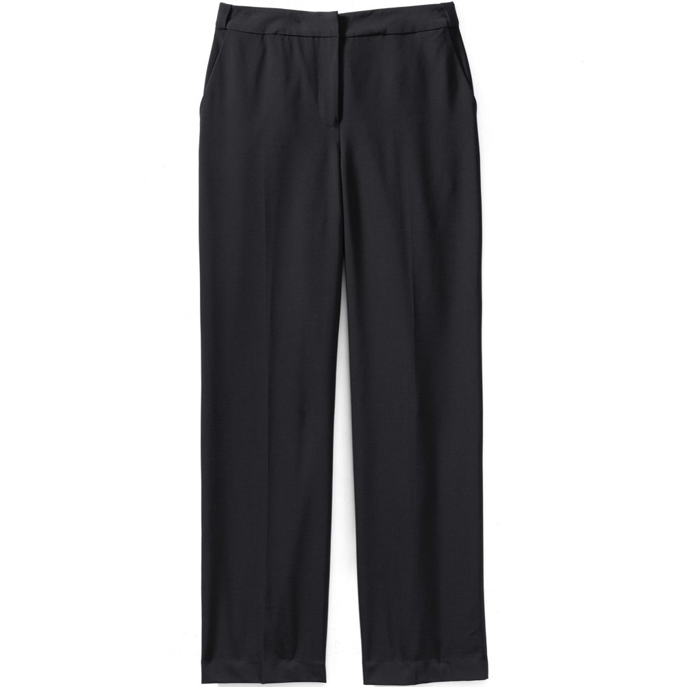 パンツ comfortable.reason Washable Wool Slacks Women's Washable Wool Straight Modern Pants | Lands' End