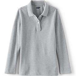 Girls Long Sleeve Feminine Fit Mesh Polo Shirt, alternative image