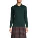 School Uniform Women's Long Sleeve Feminine Fit Mesh Polo Shirt, Front