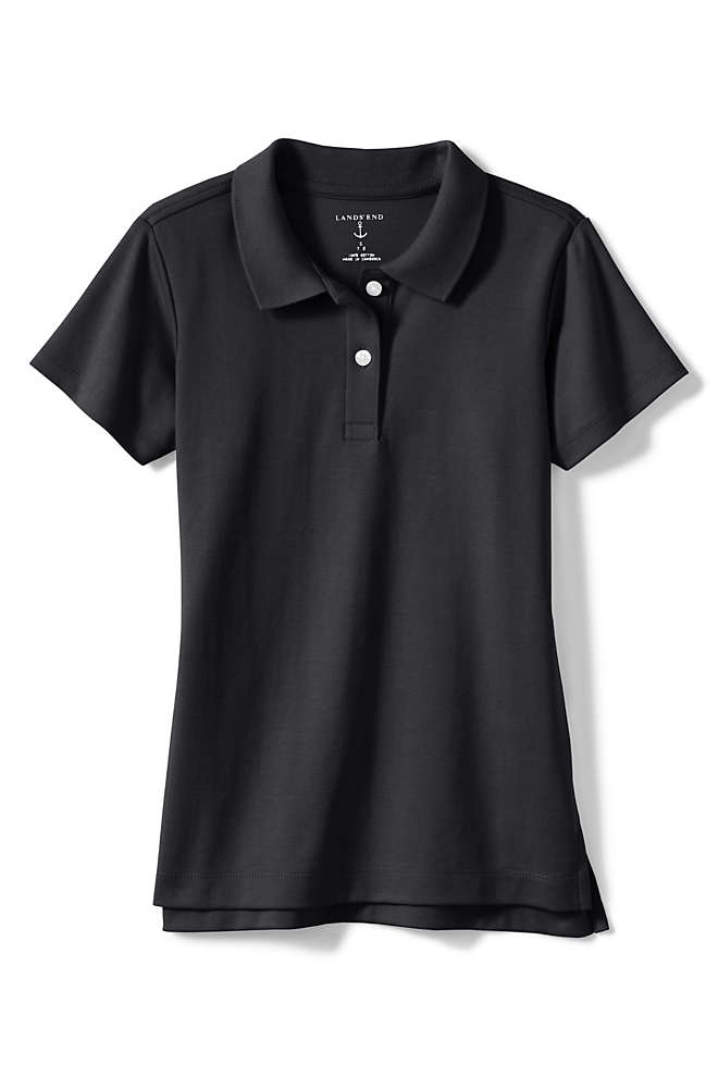 School Uniform Girls Short Sleeve Feminine Fit Interlock Polo Shirt, Front