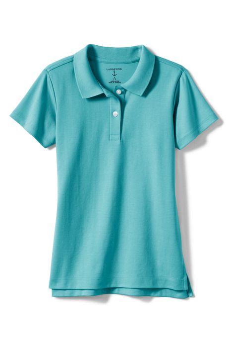 Essentials Girls Short-Sleeve Uniform Interlock Polo Bambina