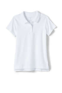 School Uniform Girls Short Sleeve Feminine Fit Interlock Polo Shirt, Front