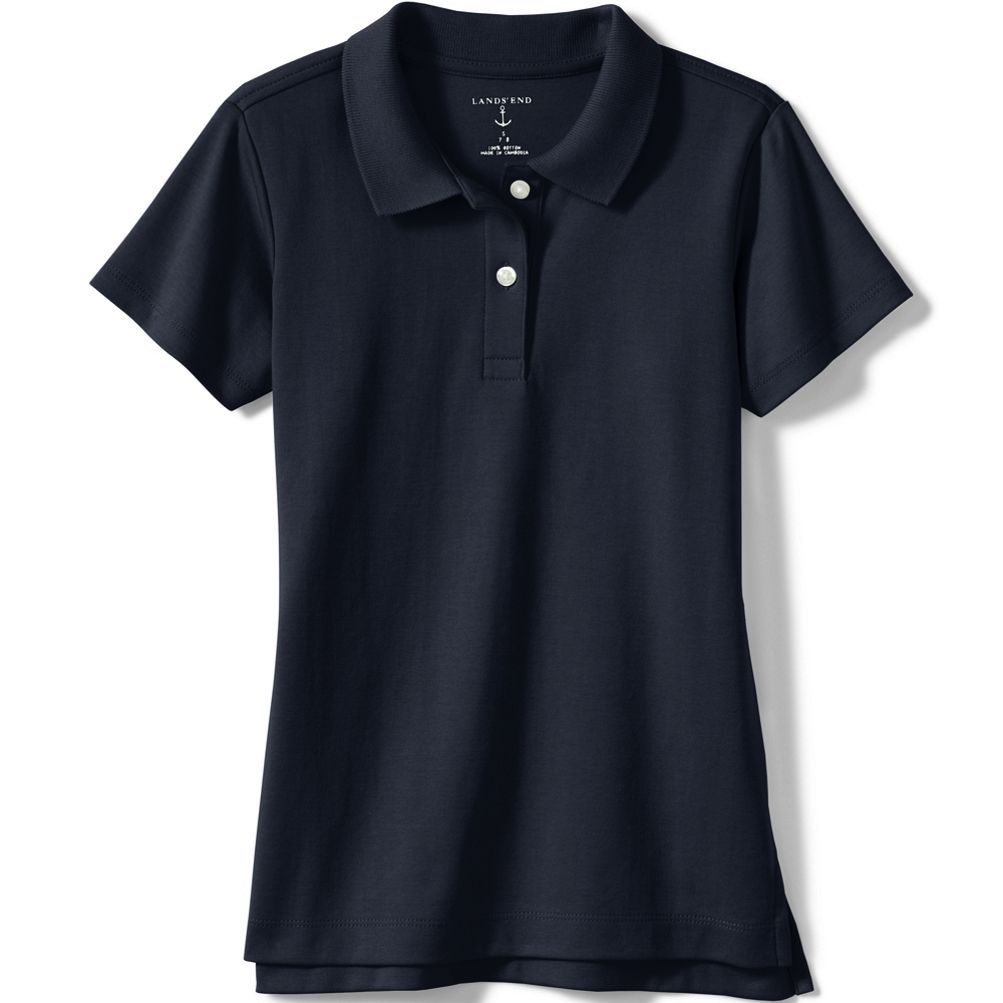 Girls Short Sleeve Feminine Fit Interlock Polo Shirt