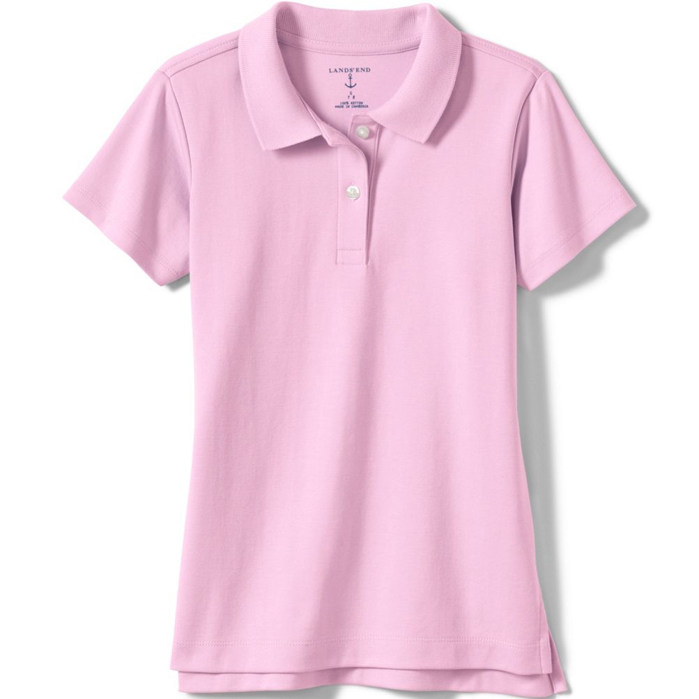 Girls Short Sleeve Feminine Fit Interlock Polo Shirt | Lands