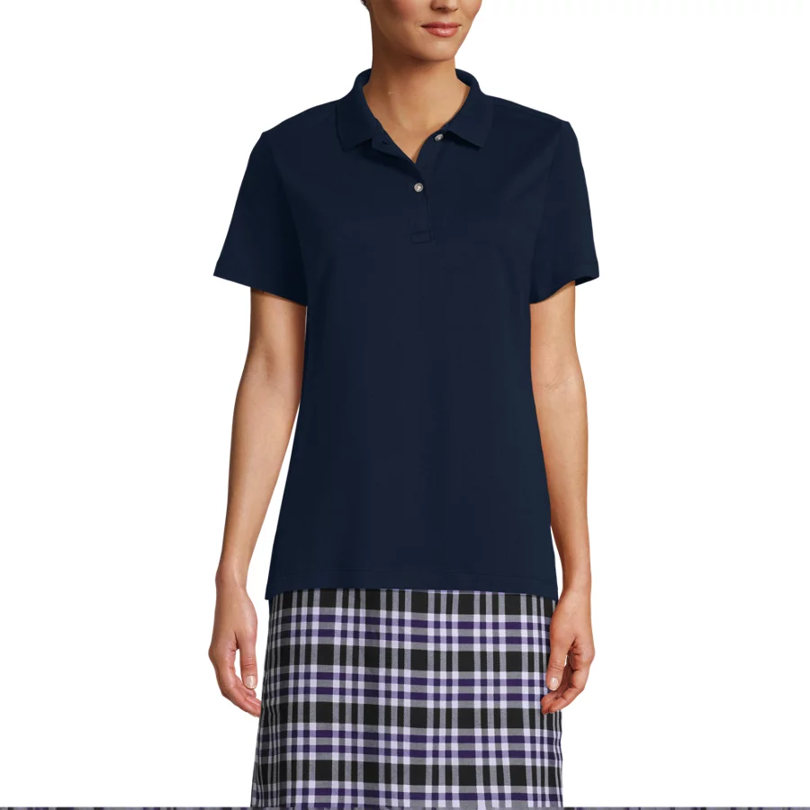 School Uniform Girls' Short Sleeve Feminine Fit Interlock Polo Shirt view 1