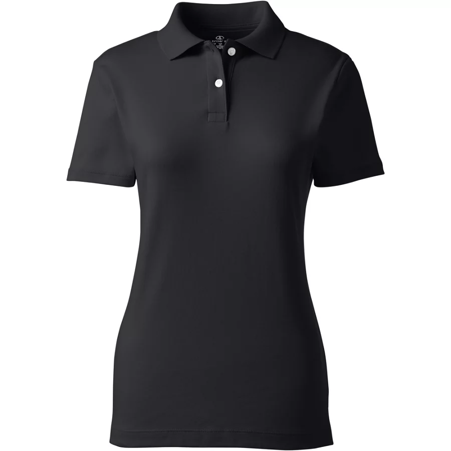 School Uniform Girls' Short Sleeve Feminine Fit Interlock Polo Shirt