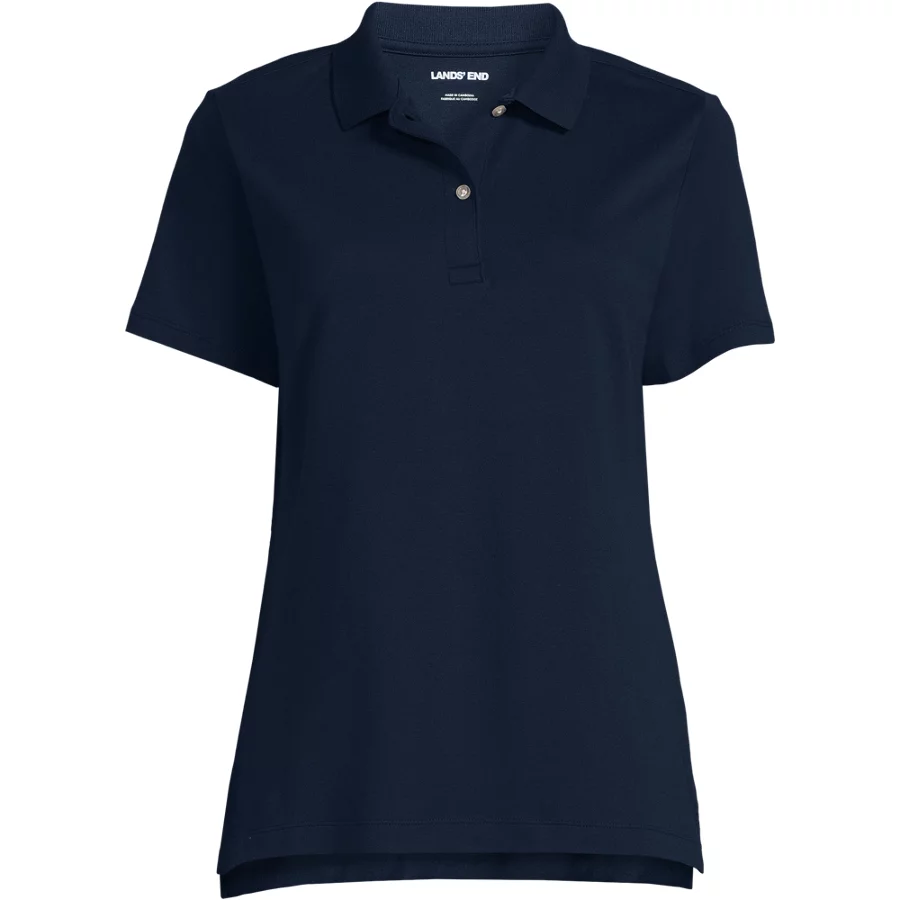School Uniform Girls' Short Sleeve Feminine Fit Interlock Polo Shirt view 2