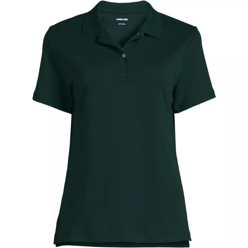 Women's Short Sleeve Feminine Fit Interlock Polo Shirt, Front