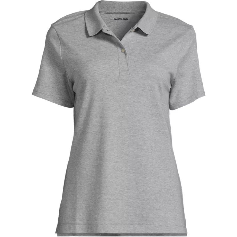 Women's Short Sleeve Feminine Fit Interlock Polo Shirt, Front