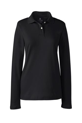 women's black cotton polo shirt