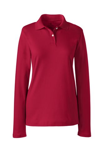 women's long sleeve red polo shirts
