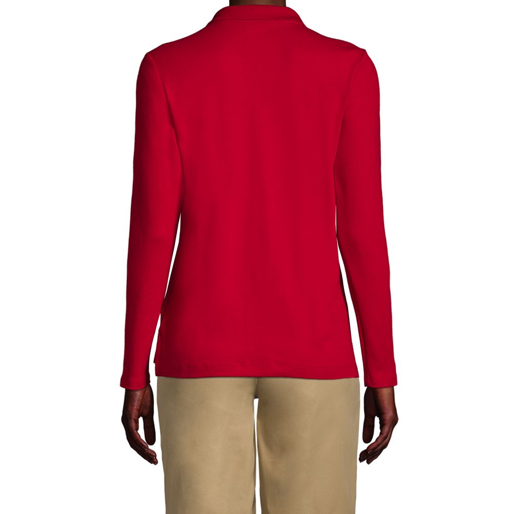 Women's Long Sleeve Feminine Fit Interlock Polo Shirt